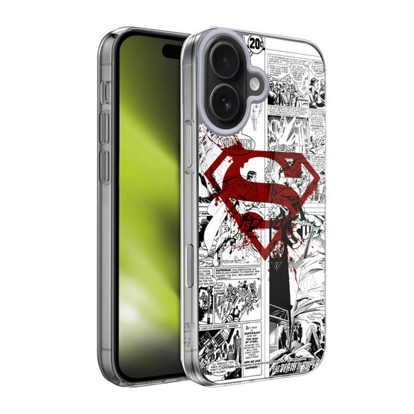 Superman DC Comics Comicbook Art Red Logo Splatter Soft Gel Case for Apple iPhone 17
