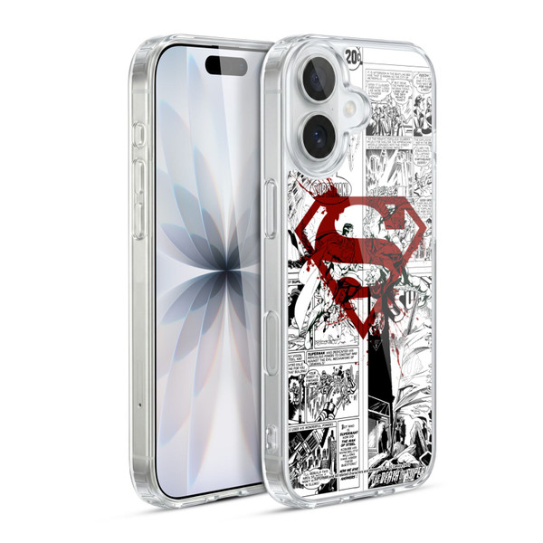 Superman DC Comics Comicbook Art Red Logo Splatter Soft Gel Case for Apple iPhone 17