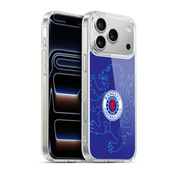 Rangers FC Crest Lion Pinstripes Pattern Soft Gel Case for Apple iPhone 17 Pro Max