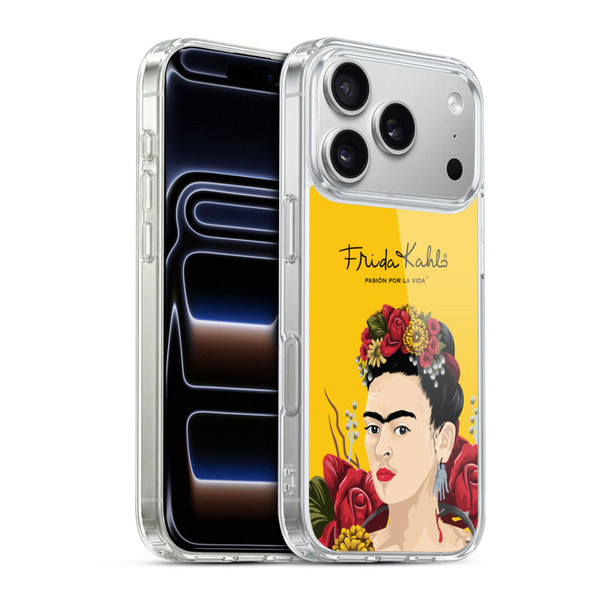 Frida Kahlo Red Florals Portrait Soft Gel Case for Apple iPhone 17 Pro