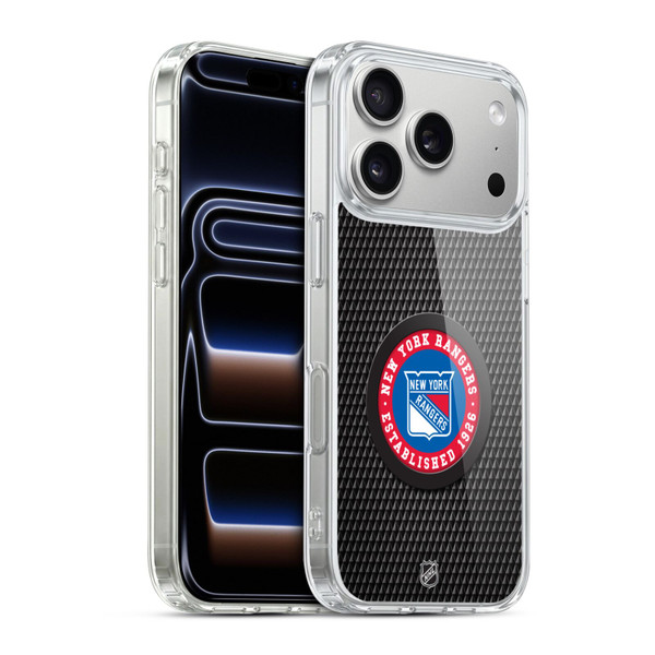NHL New York Rangers Puck Texture Soft Gel Case for Apple iPhone 17 Pro