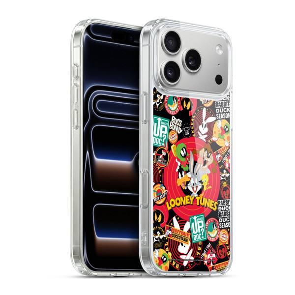 Looney Tunes Graphics and Characters Sticker Collage Soft Gel Case for Apple iPhone 17 Pro Max