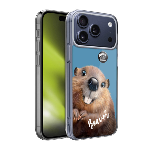Animal Club International Faces Beaver Soft Gel Case for Apple iPhone 17 Pro Max