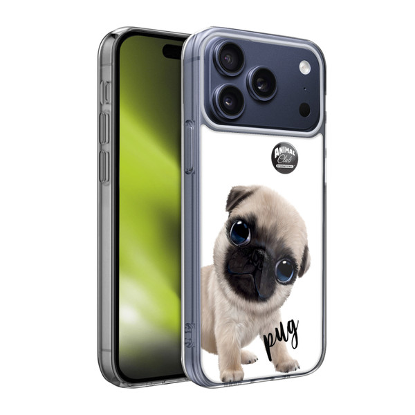 Animal Club International Faces Pug Soft Gel Case for Apple iPhone 17 Pro Max