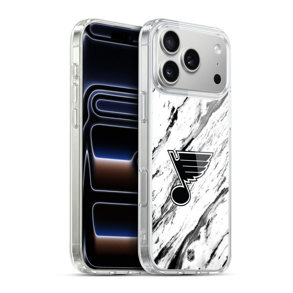 NHL St Louis Blues Marble Soft Gel Case for Apple iPhone 17 Pro Max