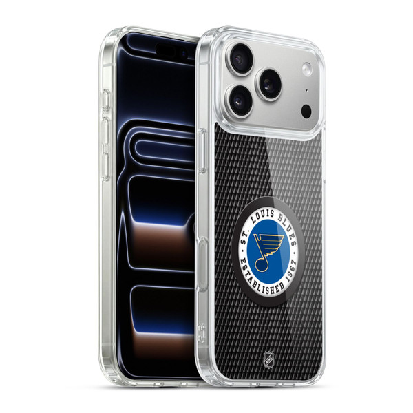 NHL St Louis Blues Puck Texture Soft Gel Case for Apple iPhone 17 Pro Max