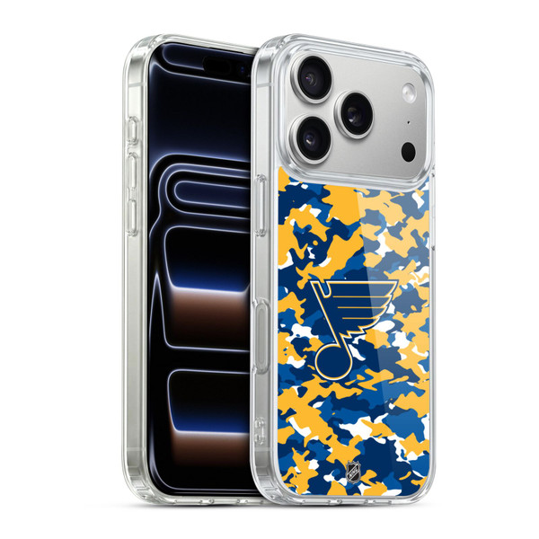 NHL St Louis Blues Camouflage Soft Gel Case for Apple iPhone 17 Pro