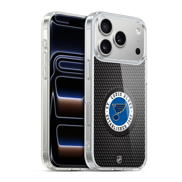 NHL St Louis Blues Puck Texture Soft Gel Case for Apple iPhone 17 Pro