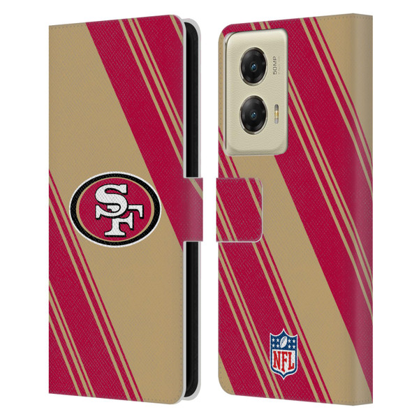 NFL San Francisco 49ers Artwork Stripes Leather Book Wallet Case Cover For Motorola Moto G Stylus 5G (2024)