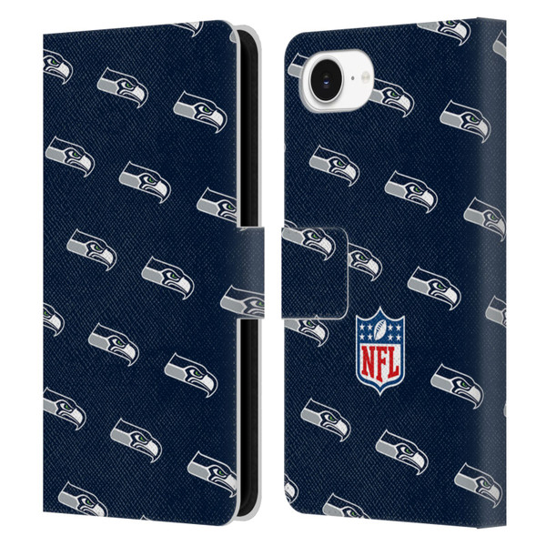 NFL Seattle Seahawks Artwork Patterns Leather Book Wallet Case Cover For Apple iPhone 16e / Apple iPhone 17e