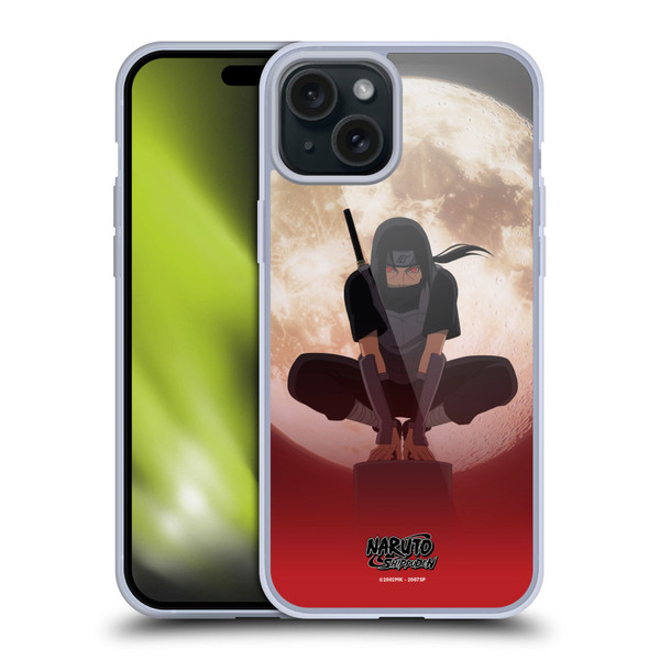Naruto Shippuden Character Art Itachi Uchiha Moon Soft Gel Case for Apple iPhone 15 Plus