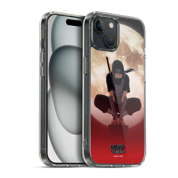 Naruto Shippuden Character Art Itachi Uchiha Moon Soft Gel Case for Apple iPhone 15 Plus & MagSafe