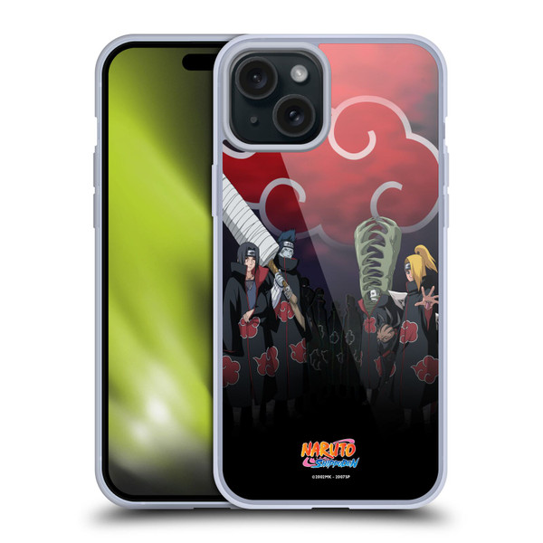 Naruto Shippuden Key Art Akatsuki Soft Gel Case for Apple iPhone 15 Plus & MagSafe