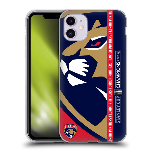 NHL 2025 Stanley Cup Champions Florida Panthers Oversized Soft Gel Case for Apple iPhone 11