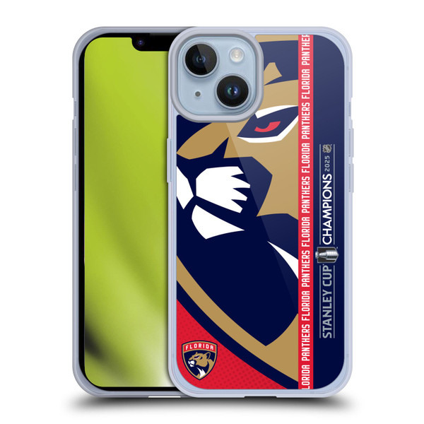 NHL 2025 Stanley Cup Champions Florida Panthers Oversized Soft Gel Case for Apple iPhone 14