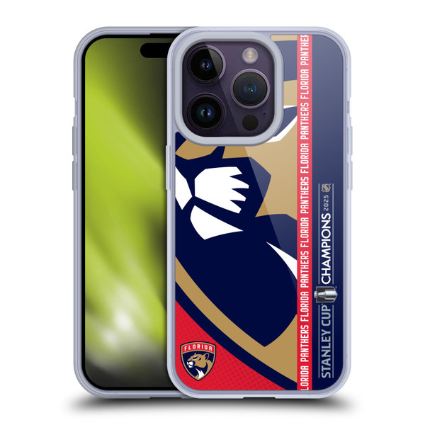 NHL 2025 Stanley Cup Champions Florida Panthers Oversized Soft Gel Case for Apple iPhone 14 Pro