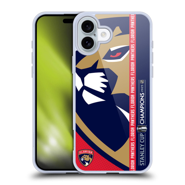 NHL 2025 Stanley Cup Champions Florida Panthers Oversized Soft Gel Case for Apple iPhone 16 Plus NHL 2025 Stanley Cup Champions Florida Panthers Oversized Soft Gel Case for Apple iPhone 16 Plus