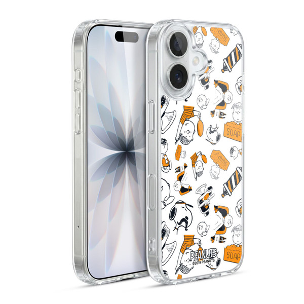 Peanuts Chuck's Barber Shop Pattern Soft Gel Case for Apple iPhone 17