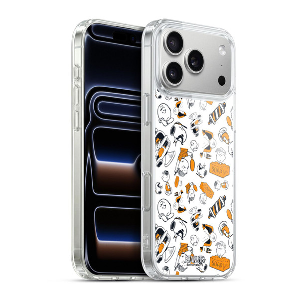 Peanuts Chuck's Barber Shop Pattern Soft Gel Case for Apple iPhone 17 Pro Max