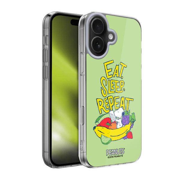 Peanuts Naturally Sweet Eat Sleep Snoopy Soft Gel Case for Apple iPhone 17
