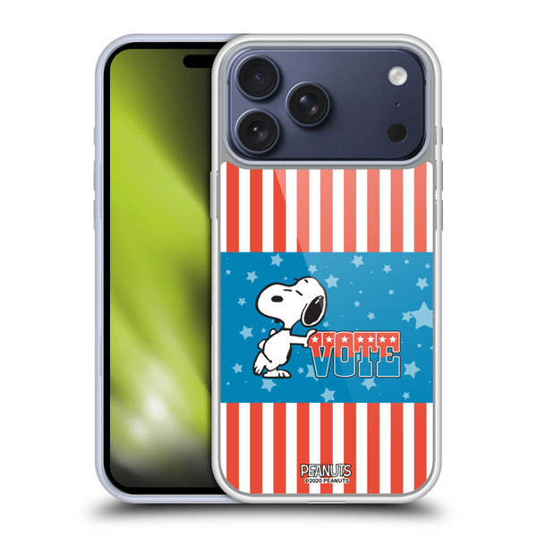 Peanuts Your Vote Is Your Voice Snoopy Flag Colour Soft Gel Case for Apple iPhone 17 Pro Max