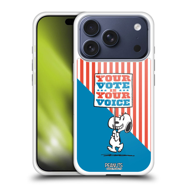 Peanuts Your Vote Is Your Voice Snoopy's Placard Soft Gel Case for Apple iPhone 17 Pro