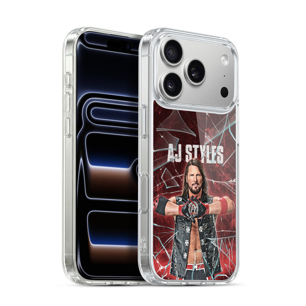 WWE Aj Styles Shattered Glass Soft Gel Case for Apple iPhone 17 Pro