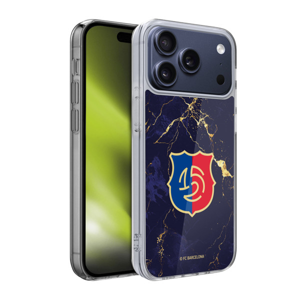 FC Barcelona 125th Anniversary Logo Marble Soft Gel Case for Apple iPhone 17 Pro