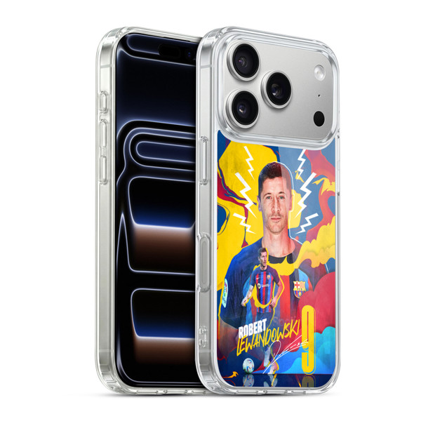 FC Barcelona 2022/23 First Team Robert Lewandowski Soft Gel Case for Apple iPhone 17 Pro