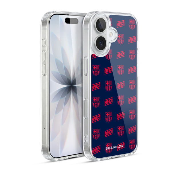 FC Barcelona Graphics Crest Pattern Soft Gel Case for Apple iPhone 17