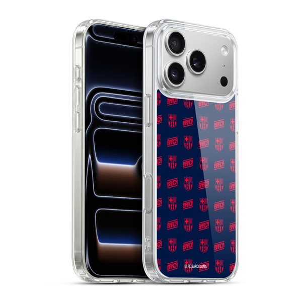 FC Barcelona Graphics Crest Pattern Soft Gel Case for Apple iPhone 17 Pro Max