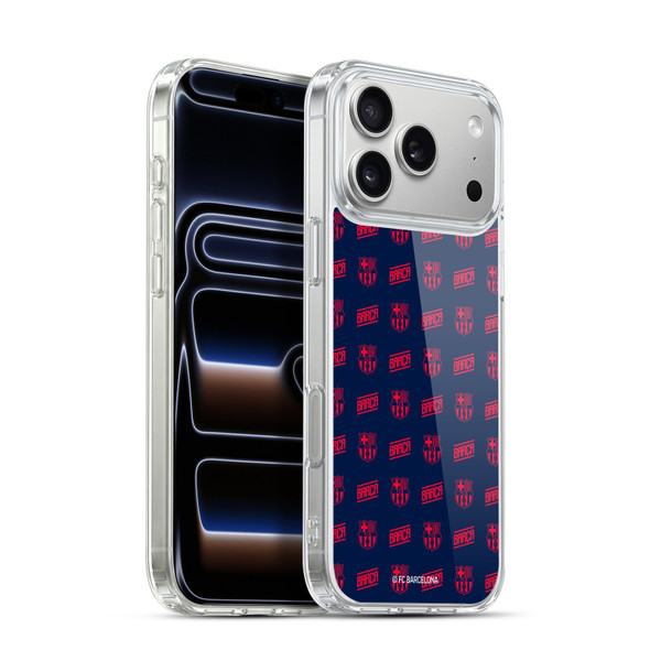 FC Barcelona Graphics Crest Pattern Soft Gel Case for Apple iPhone 17 Pro Max
