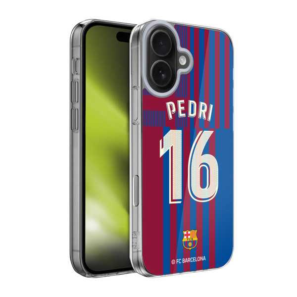 FC Barcelona 2021/22 Players Home Kit Group 1 Pedri Soft Gel Case for Apple iPhone 17