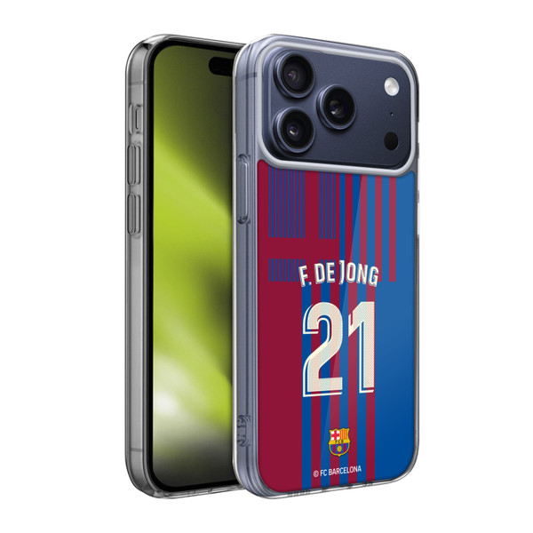 FC Barcelona 2021/22 Players Home Kit Group 1 Frenkie de Jong Soft Gel Case for Apple iPhone 17 Pro Max