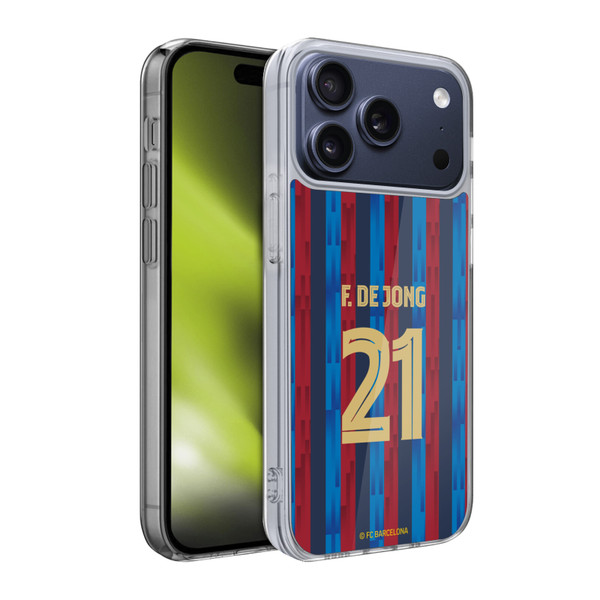 FC Barcelona 2022/23 Players Home Kit Frenkie de Jong Soft Gel Case for Apple iPhone 17 Pro