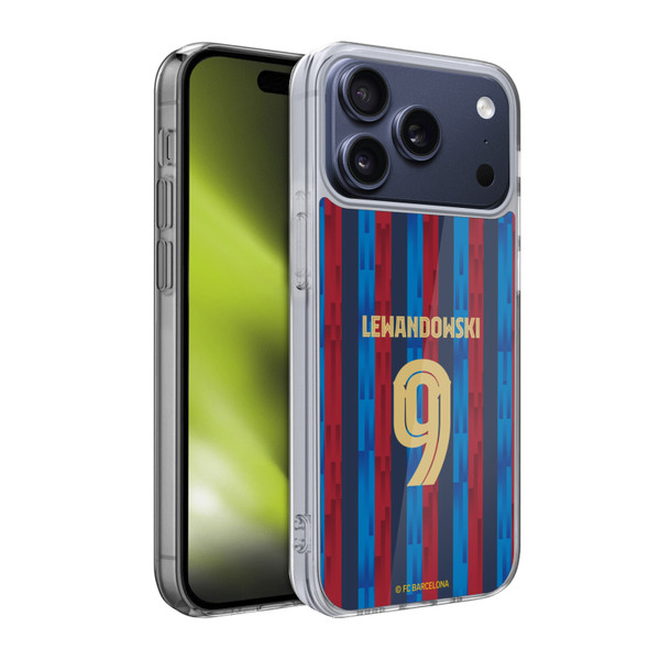 FC Barcelona 2022/23 Players Home Kit Robert Lewandowski Soft Gel Case for Apple iPhone 17 Pro
