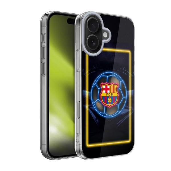 FC Barcelona Neon Logo Soft Gel Case for Apple iPhone 17