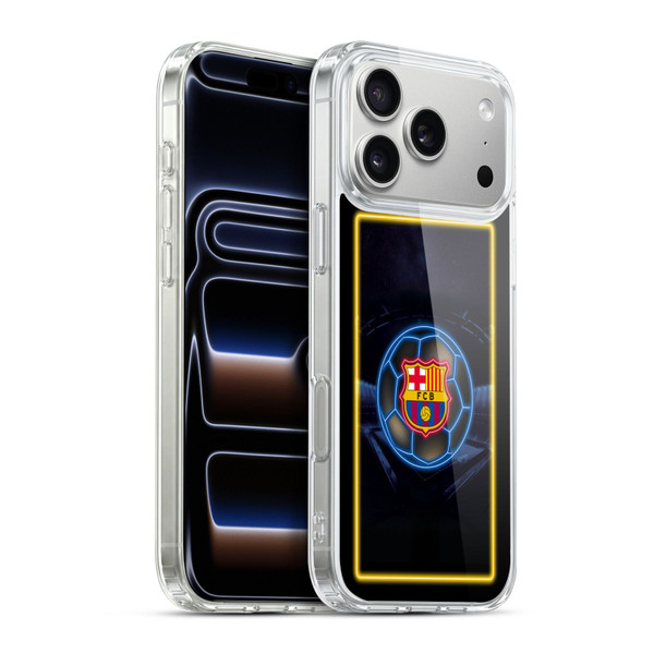FC Barcelona Neon Logo Soft Gel Case for Apple iPhone 17 Pro Max