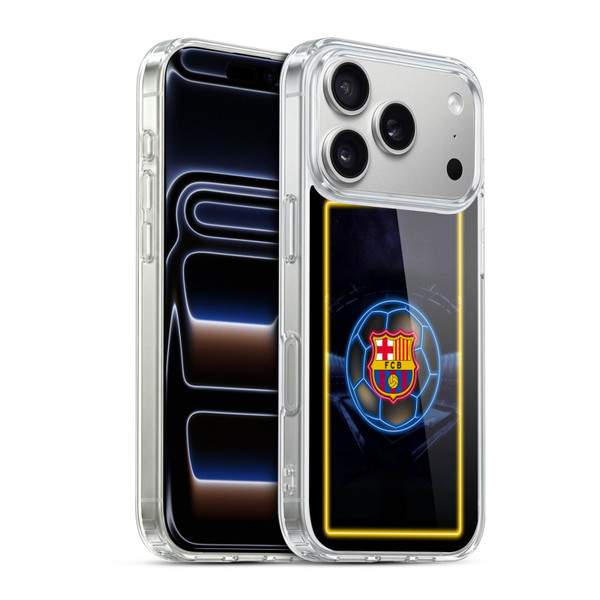 FC Barcelona Neon Logo Soft Gel Case for Apple iPhone 17 Pro