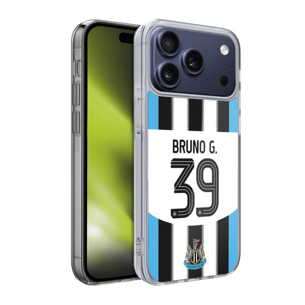 Newcastle United Football Club 2025/26 Players Home Kit Bruno Guimarães Soft Gel Case for Apple iPhone 17 Pro
