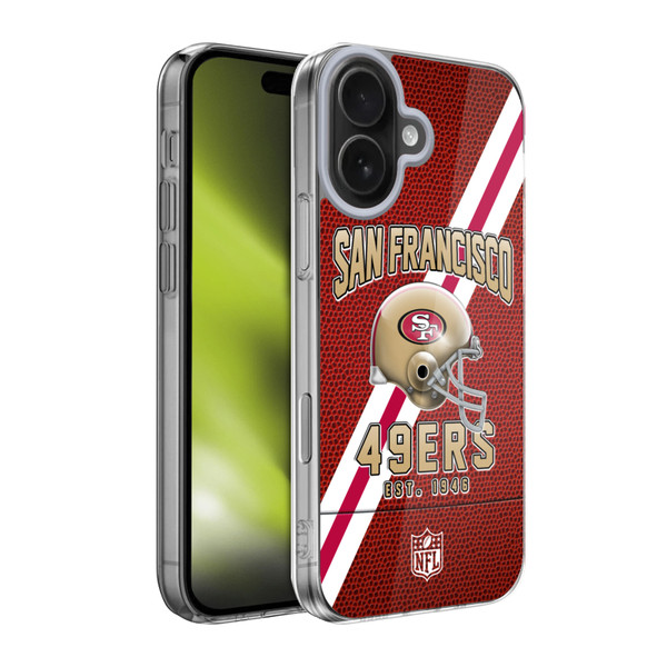 NFL San Francisco 49ers Logo Art Football Stripes Soft Gel Case for Apple iPhone 17