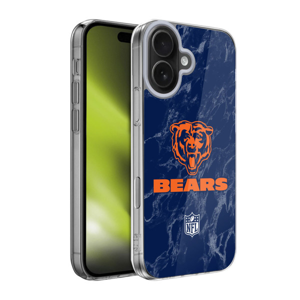 NFL Chicago Bears Graphics Coloured Marble Soft Gel Case for Apple iPhone 17