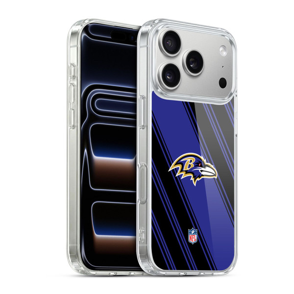 NFL Baltimore Ravens Artwork Stripes Soft Gel Case for Apple iPhone 17 Pro