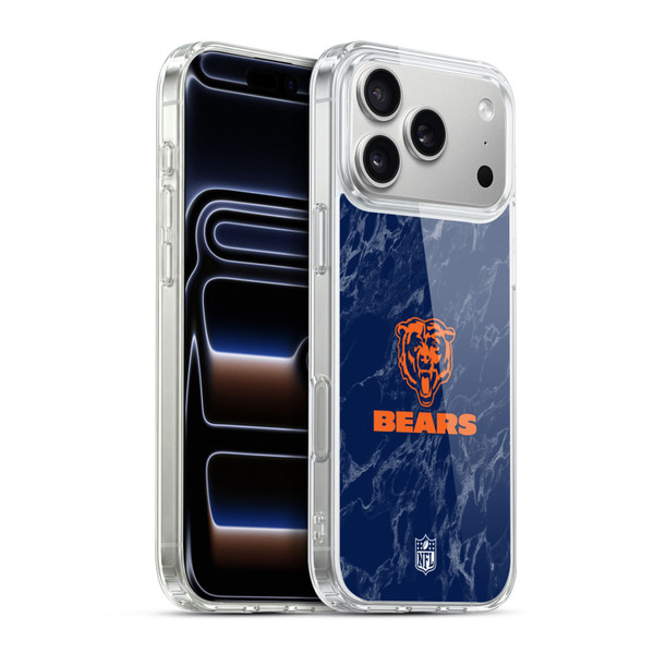 NFL Chicago Bears Graphics Coloured Marble Soft Gel Case for Apple iPhone 17 Pro Max