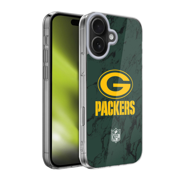 NFL Green Bay Packers Graphics Coloured Marble Soft Gel Case for Apple iPhone 17