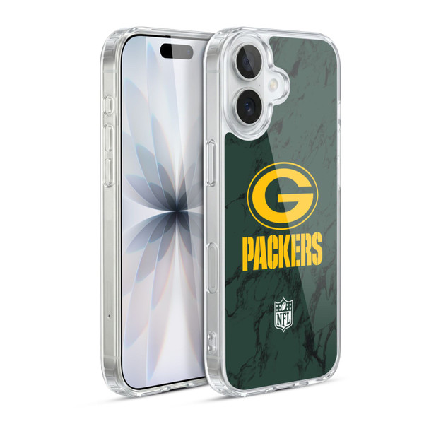 NFL Green Bay Packers Graphics Coloured Marble Soft Gel Case for Apple iPhone 17