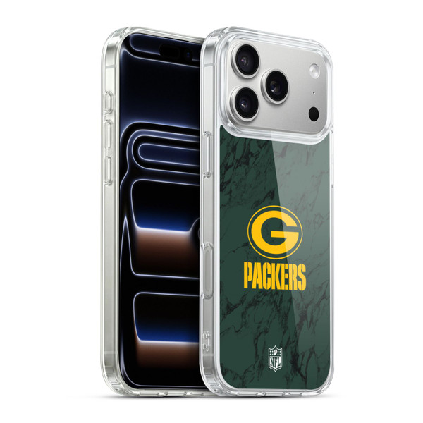 NFL Green Bay Packers Graphics Coloured Marble Soft Gel Case for Apple iPhone 17 Pro Max