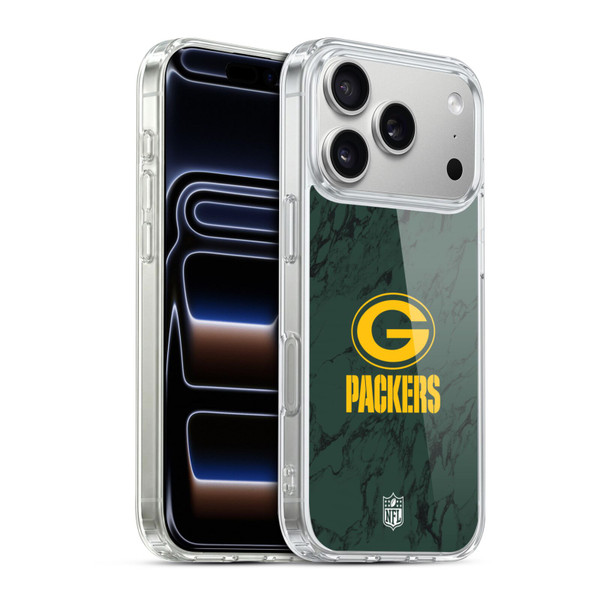 NFL Green Bay Packers Graphics Coloured Marble Soft Gel Case for Apple iPhone 17 Pro