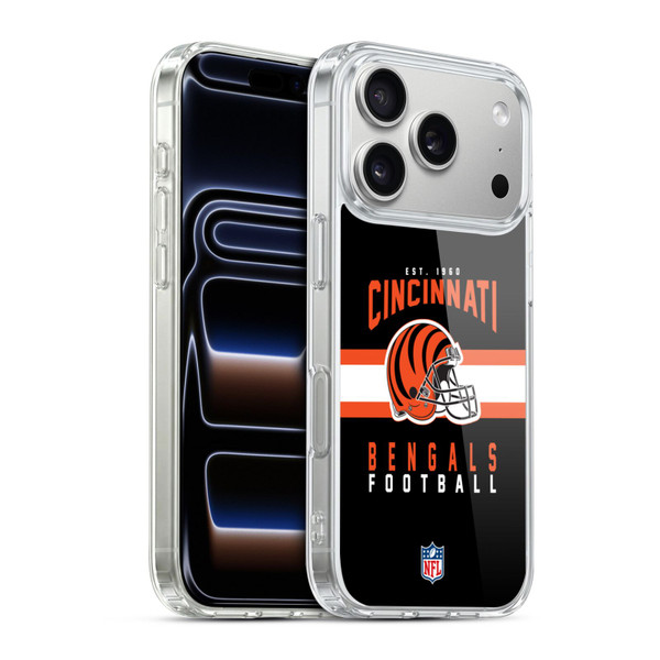 NFL Cincinnati Bengals Graphics Helmet Typography Soft Gel Case for Apple iPhone 17 Pro