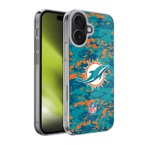 NFL Miami Dolphins Graphics Digital Camouflage Soft Gel Case for Apple iPhone 17 NFL Miami Dolphins Graphics Digital Camouflage Soft Gel Case for Apple iPhone 17